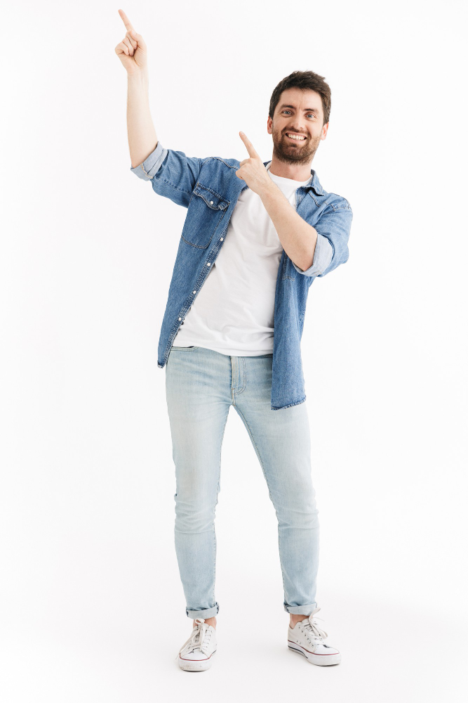 full-length-portrait-handsome-bearded-man-wearing-casual-clothes-standing-isolated-pointing-copy-space